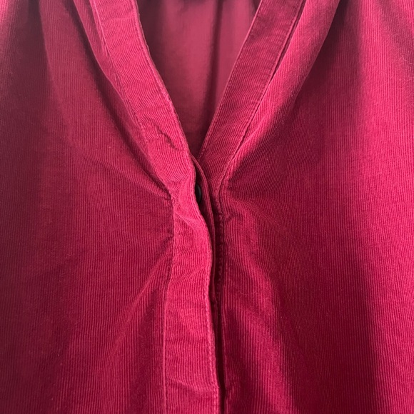 Universal Threads Women’s Red Corduroy Long Sleeve Blouse - Picture 3 of 8